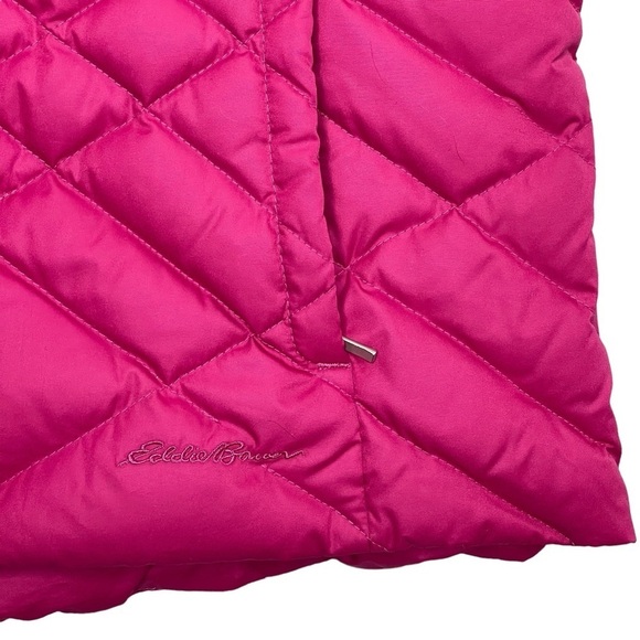 Eddie Bauer Puffer Vest Womens Small Goose Down Quilted Full Zip Insulated Pink - Picture 5 of 12